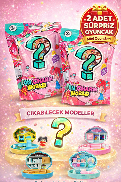 TOYFEST 2 Adet Taşınabilir Dollhouse Sürpriz Paket