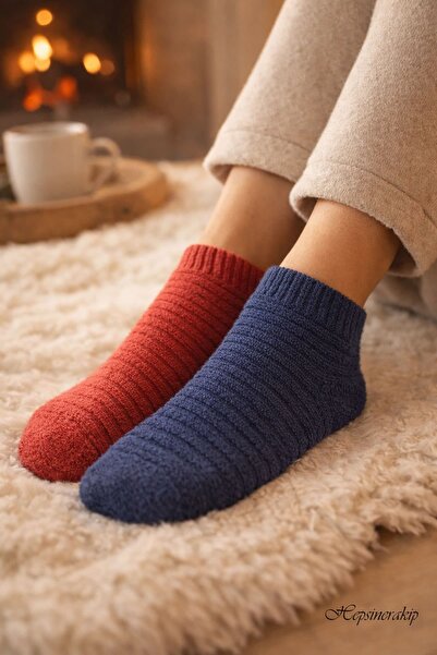 Hepsine Rakip Комплект от 8 дамски унисекс чорапи с обратна хавлиена прежда, ...