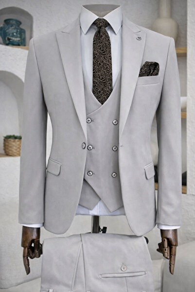 MASSARO Slimfit Yelekli Takım Elbise