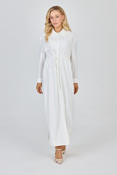 Zühre Сорочка з коміром з квітковим візерунком, екрю, одягається GÇ-0256