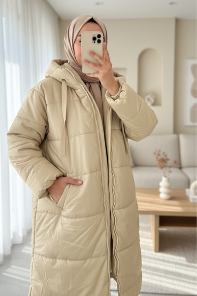 HİJABAYA Kaput sa kapuljačom, čipkastim detaljima i patentnim zatvaračem Punjen