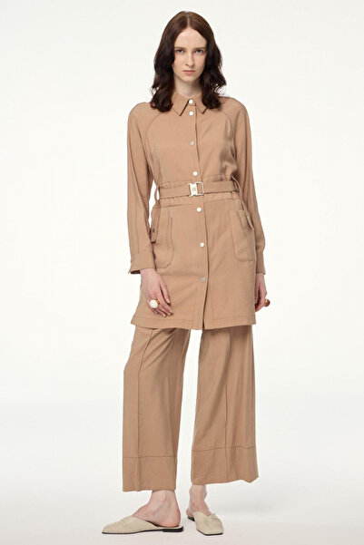 Zühre Kemerli Cep Detaylı Ikili Latte Takım 1629