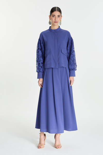 Zühre Dantel Detaylı Ikili Menekşe Takım 1506