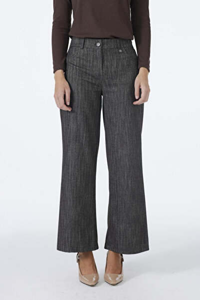 Zühre Elastic Waist Wide Leg Brown Trousers 0136