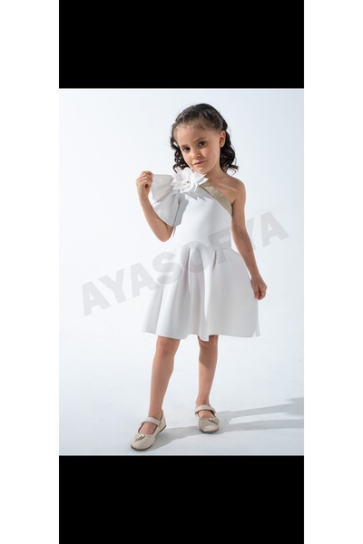ayasofia kids Ayasofya Kız Çocuk Beyaz Elbise