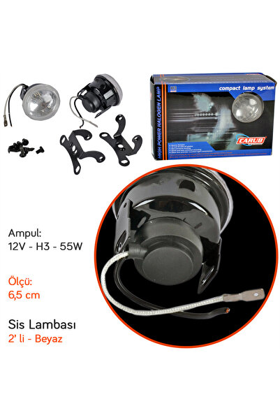 Carub 12V Sis Lambası Yuvarlak 6,5 cm Beyaz BR3047002