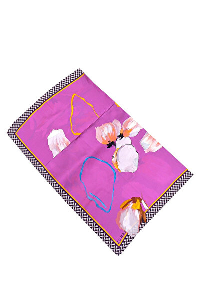 Zühre Шарф з квітковим візерунком з шовкового сатину V9 0076
