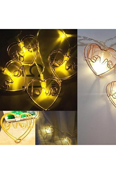 bakgelal Love Kalpli Rose Gold Led Işık Zinciri Yılbaşı, Doğum Günü ve Romant...