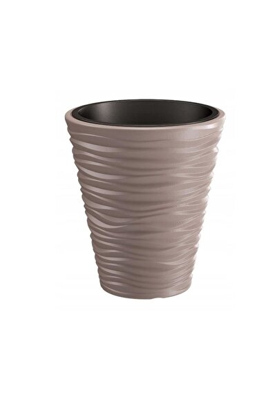 Prosperplast Ghiveci decorativ de flori, rotund, cafeniu, 18/37 L, 38.8x43.6 ...