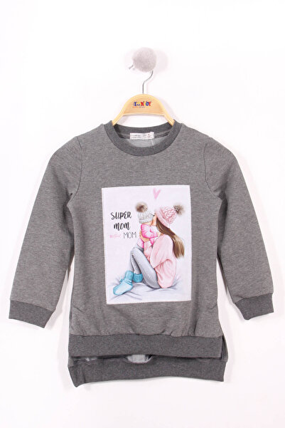 Toontoy Girl's Regular Fit Crew Neck Printed Slit Sweatshirt - Long Back & 2 ...