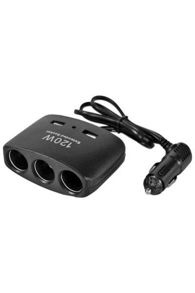 Carub Çakmak Soketi 3 lü Kablolu 2 USB li 12-24V BR1702103