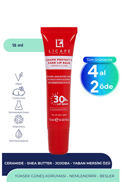 Licape SPF 30 Koruyucu ve Nemlendirici Dudak Balmı | Renksiz