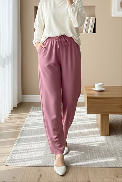 HİJABAYA Παντελόνι με διπλή τσέπη ελαστική μέση με λεπτομέρεια από δαντέλα