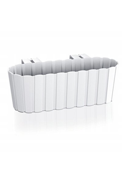 Prosperplast Jardiniera decorativa, suport plastic, alb, 4.9 L, 38.3x21.2x13 ...
