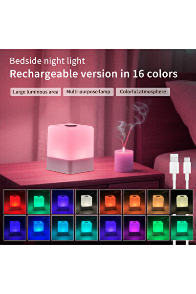 Choice مصباح ليلي صغير يعمل باللمس بتقنية LED، قابل لإعادة الشحن، مزود بـ 16 ...