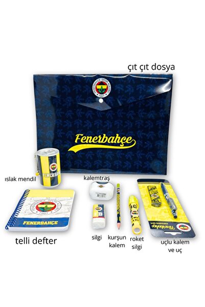 bakgelal Fenerbahçe Lisanslı 8 Parça Kırtasiye Seti Fenerbahçeli Kalem, FB Ta...