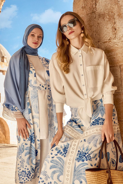 Zühre Смугаста спідниця з візерунком 0187