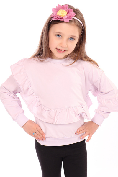 Toontoy Hanorac asimetric pentru fete, supradimensionat, cu gât tip crewneck ...