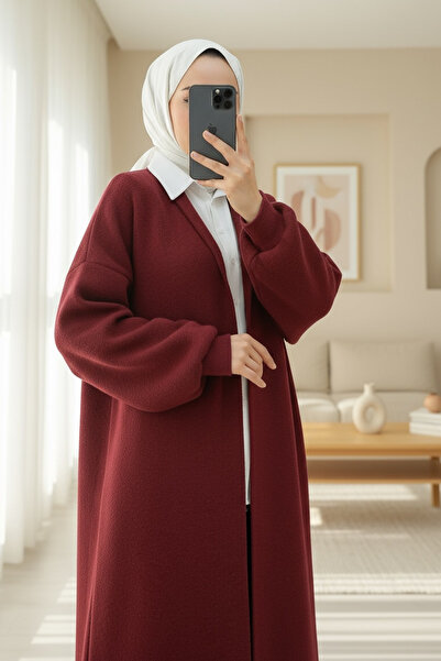 HİJABAYA Μακριά, χαλαρή, μαλακή ζακέτα με γιακά