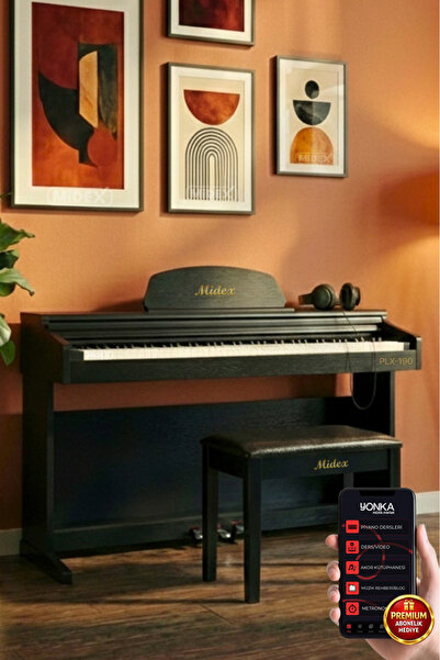 Midex Plx-190bk Siyah Dijital Piyano 88 Tuşlu Hammer Action Ve Tuş Hassasiyeti