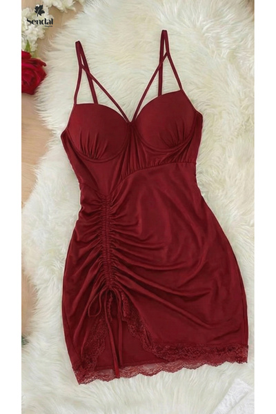 Generic Short lingerie dress with a feminine design, featuring ruffles and si...