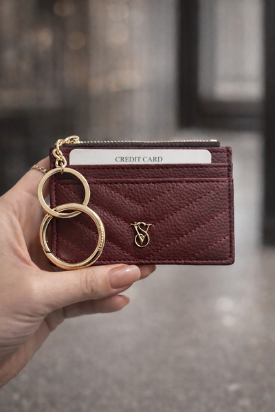 BEDA STORE حامل بطاقات شمعة هدية باللون الأحمر الداكن مع عبوة خاصة