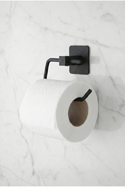 evina Kare Yapışkanlı Set Kare Havluluk Wc Tuvalet Kağıtlık Tekli Askılık Siyah
