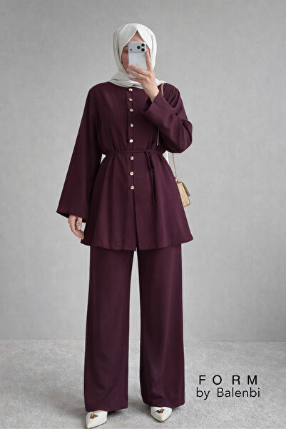 Balenbi Comfortable Cut Button Detailed Hijab Women's Tnsel Set 1166 – Form S...