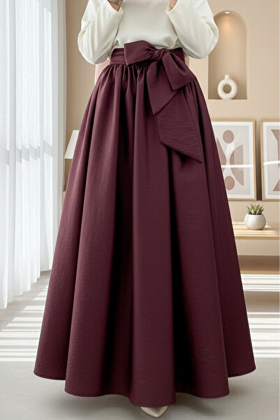 HİJABAYA Piliseli Kemerli Paraşüt Etek