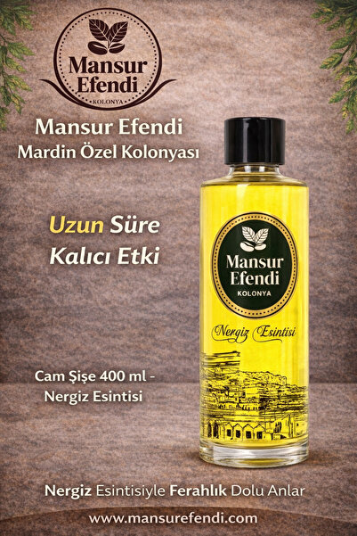Mansur Efendi Mardin Özel Kolonyası 400 ml Cam Şişe 60* (UZUN SÜRE KALICI PAR...