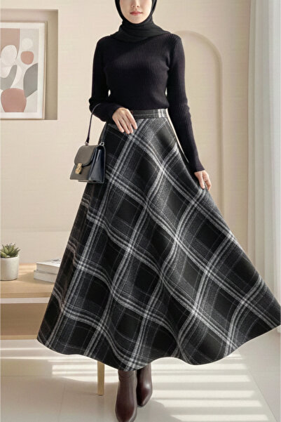 HİJABAYA Пола с каре, цип отстрани и камъни