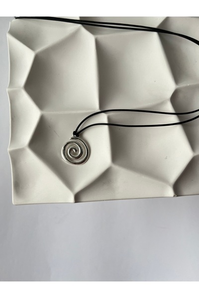Sphere Jewelry Spiral Gümüş Kolye Siyah 1 mm Paraşüt İp