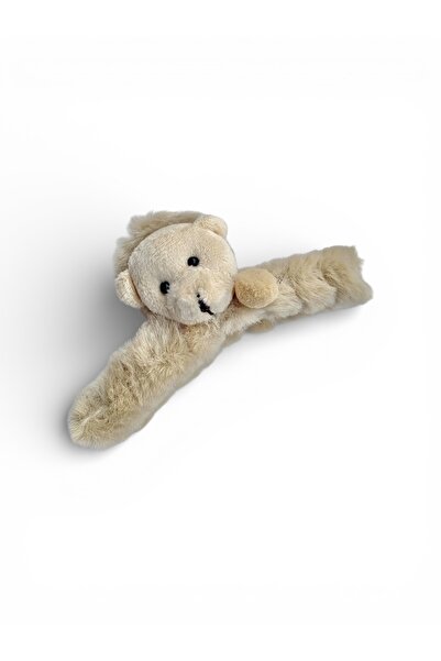 SHEKER HOME مشبك مزلاج من القطيفة على شكل دمية دب - بني فاتح