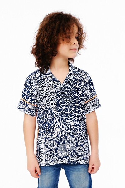 Doctor junior Boy's Printed Short Sleeve Open Collar Shirt