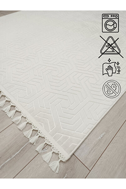 AVEN HOME Modern Püsküllü Kaymaz Taban Mutfak Koridor Yolluk - Leke Tutmaz Yı...