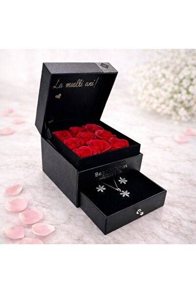 velve Cutie cu sertar Wend,mesaj text "La multi ani!",trandafiri de sapun,cer...