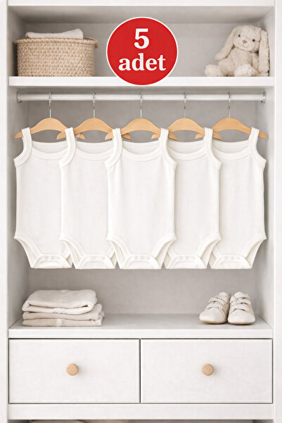 OMY 5'li 0-5 Yaş Ip Askılı Çıtçıtlı Body Zıbın Atlet Yenidoğan Hastane Çıkışı...