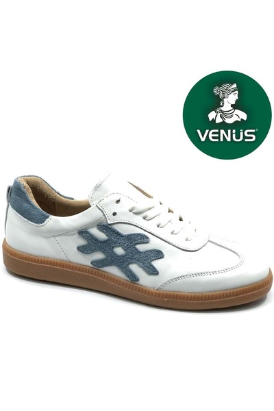 Venüs حذاء نسائي كاجوال من الجلد الطبيعي من Nopines باللون الأبيض