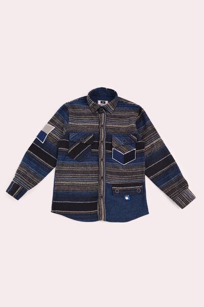 Doctor junior Erkek Çocuk Mavi Çizgili Oduncu Gömlek