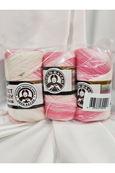 Ören Bayan SWEET BABY BATİK Ebruli El Örgü İpi (3 Adet) - Renk: 321