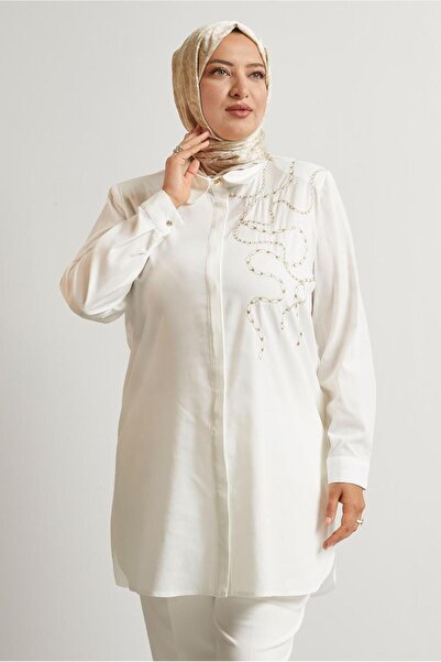 Alvina Embroidered Large Size Tunic 20760