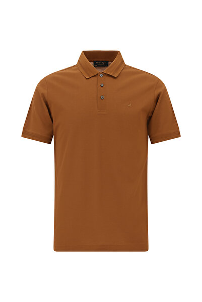 Abdullah Kiğılı Slim Fit Dar Kesim Nakışlı Merserize Pamuk Polo Yaka T-shirt