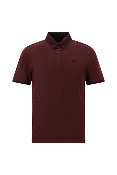 Kiğılı Regular Fit Patterned Embroidered Cotton Polo Neck T-Shirt