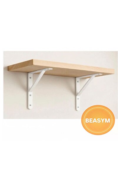Beasym Raf Altı Dekoratif Raf Tutucu Ayak Ferforje Beyaz 15X23 cm 2 Adet
