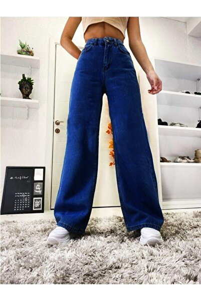 DRC trend Dark Blue S.o.l.m.a.z Straight Loose Jeans Palazzo Trousers (High W...