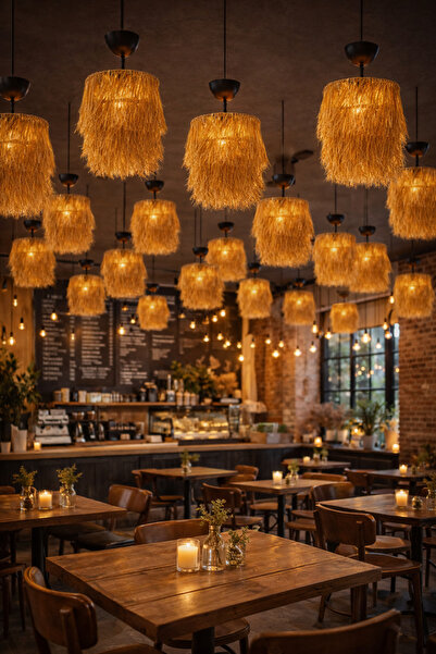 ABAD.HANDMADE Doğal hasır avize