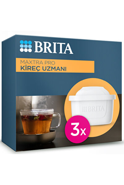 BRITA MAXTRA PRO Kireç Uzmanı Yedek Su Arıtma Filtresi, 3’lü