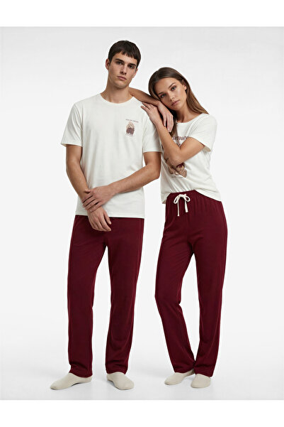 Koton Σετ πιτζάμες από βαμβακερό κοντομάνικο αρκουδάκι με τύπωμα