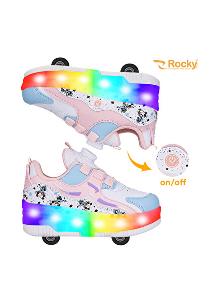 ROCKY SPORT Nils Kız Çocuk Patenli, Işıklı Rahat Pembe Spor Ayakkabı&Sneaker ...