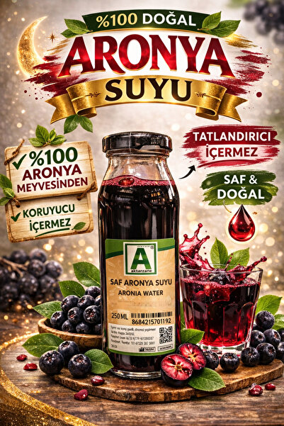 Aktarzane %100 Doğal Aronya Suyu - Şekersiz ve Koruyucusuz Saf Aronia Meyve S...
